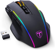 RisoPhy Wireless Gaming Mouse, 3-Mode 2.4G/USB-C/Bluetooth with RGB Backlit