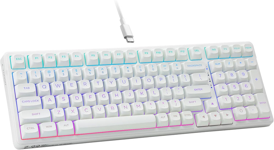 HUO JI E-Yooso Creamy Mechanical Keyboard Wired, RGB Backlit, White