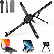 Magnetic Laptop Stand, 3-in-1 Foldable Aluminum Riser, Grey