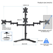 Suptek Dual LED LCD Monitor Stand up Desk Mount for 2 / Two Screens up to 32 inch Extra Tall 31.5" Pole Heavy Duty Fully Adjustable Stand Vertical Array (MD6802)