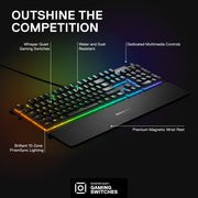 SteelSeries USB Apex 5 Hybrid Mechanical Gaming Keyboard – Per-Key RGB Illumination – Aircraft Grade Aluminum Alloy Frame – OLED Smart Display (Hybrid Blue Switch)