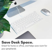 Macally Small USB Wired Keyboard for Mac and Windows - 78 Scissor Keys, 13 Shortcut Compatible Apple Keyboard - Mini Compact USB Computer Keyboard That Saves Space and Looks Great - Space Grey