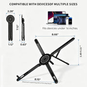 Magnetic Laptop Stand, 3-in-1 Foldable Aluminum Riser, Grey