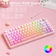 AULA F75 Pro Wireless Mechanical Keyboard,75% Hot Swappable Custom Keyboard with Knob,RGB Backlit,Pre-lubed Reaper Switches,Side Printed PBT Keycaps,2.4GHz/USB-C/BT5.0 Mechanical Gaming Keyboards
