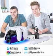 OIVO PS5 Controller Charger with Fast Charging AC Adapter, PS5 Controller Charging Station Stand for PlayStation 5, Docking Station Replacement for PS 5 Accessories Kits