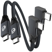 6 inch USB C to USB C Cable Right Angle, 0.5ft Short USB-C Cable 90 Degree