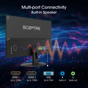 Sceptre 24-inch Prime Monitor Thin 1080p LED Monitor 99% sRGB 2x HDMI VGA Build-in Speakers, Machine Black (E248W-19203R 2025 Series)
