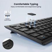 TECKNET Wireless Keyboard Rechargeable 2.4G Ultra-Slim, Comfortable Typing