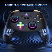 Moonag Wireless PC Controller with Hall Effect Joystick, 2.4G Wireless & Wired 1000Hz Polling Rate, Turbo & Dual Vibration, RGB Lighting, Gaming Controller for PC/Switch/iOS/Android, Black