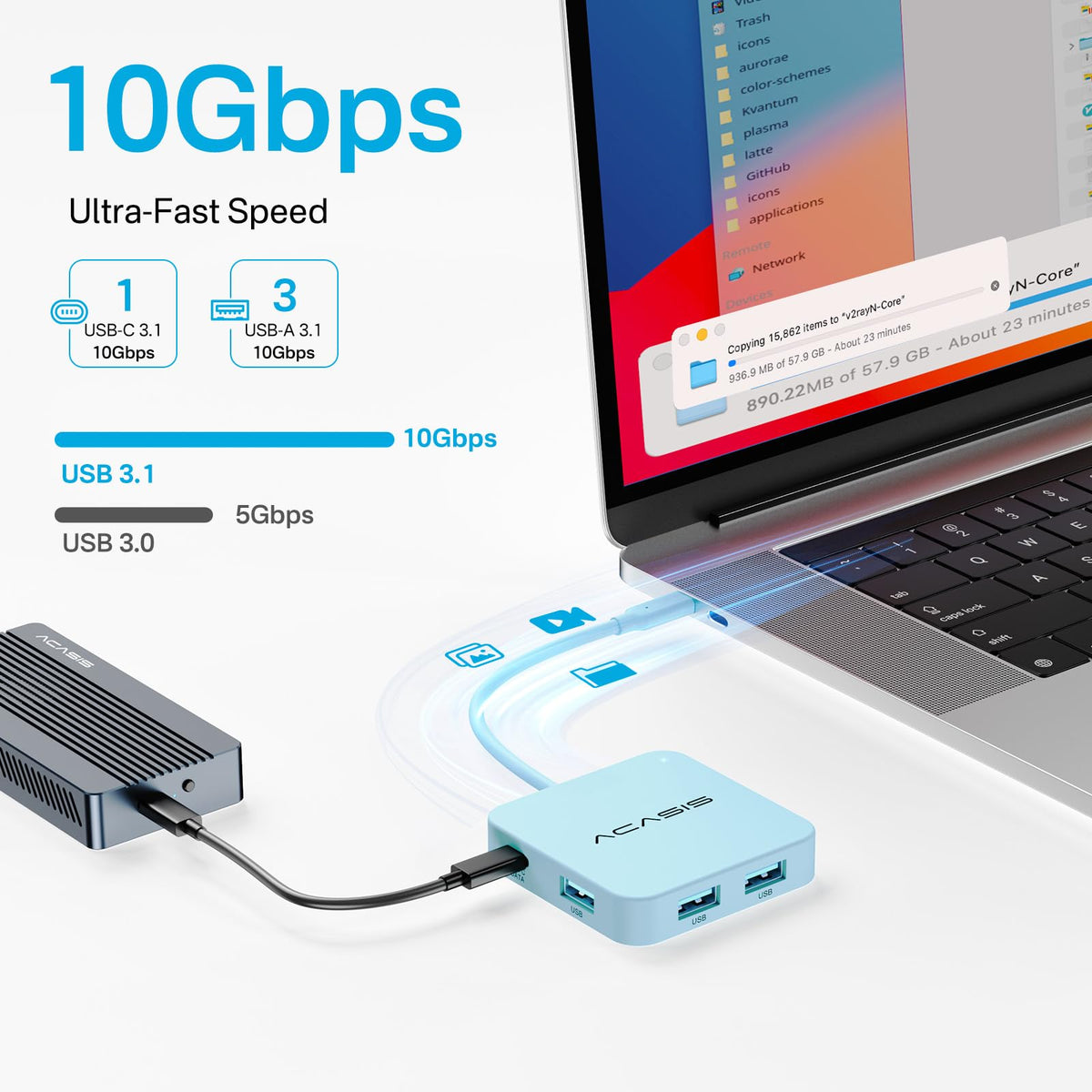 ACASIS USB C Hub 10Gbps, USB C to 4K 60Hz HDMI Adapter for Laptop/MacBook