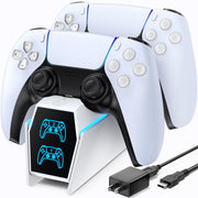 OIVO PS5 Controller Charger with Fast Charging AC Adapter, PS5 Controller Charging Station Stand for PlayStation 5, Docking Station Replacement for PS 5 Accessories Kits