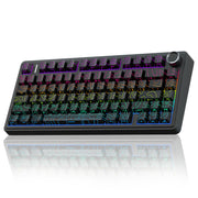 AULA F75 Pro Wireless Mechanical Keyboard,75% Hot Swappable Custom Keyboard with Knob,RGB Backlit,Pre-lubed Reaper Switches,Side Printed PBT Keycaps,2.4GHz/USB-C/BT5.0 Mechanical Gaming Keyboards