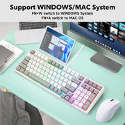 HUO JI E-Yooso Creamy Mechanical Keyboard Wired, RGB Backlit, White