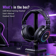 Redragon USB Wired Gaming Headset with 7.1 Surround Sound, Volume Control
