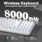 AULA F99 Wireless Mechanical Keyboard,Gasket Structure Hot Swappable Custom Keyboard,RGB Backlit,Creamy Sound,Side Printed PBT Keycaps,2.4GHz/USB-C/BT5.0 Computer Gaming Keyboards