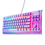 SteelSeries USB Apex 5 Hybrid Mechanical Gaming Keyboard – Per-Key RGB Illumination – Aircraft Grade Aluminum Alloy Frame – OLED Smart Display (Hybrid Blue Switch)
