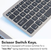 Macally Small USB Wired Keyboard for Mac and Windows - 78 Scissor Keys, 13 Shortcut Compatible Apple Keyboard - Mini Compact USB Computer Keyboard That Saves Space and Looks Great - Space Grey