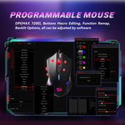 Redragon S101M-KS Gaming Keyboard and Mouse Wireless with Tri-Mode, RGB Keyboard and 4800 DPI Gaming Mouse, 10 Independent Multimedia Keys for Wins, PC, Computer, Wireless S101 Ideal for Gamer