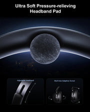 Hybrid Active Noise Cancelling Headphones, Over-Ear Bluetooth Headphone with Hi-Res Audio, 90H Playtime, Deep Bass, Transparency Mode, Foldable Comfort Cups, Graduation Gifts for Travel Office - Black