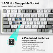 HUO JI E-Yooso Creamy Mechanical Keyboard Wired, RGB Backlit, White
