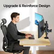 Suptek Dual LED LCD Monitor Stand up Desk Mount for 2 / Two Screens up to 32 inch Extra Tall 31.5" Pole Heavy Duty Fully Adjustable Stand Vertical Array (MD6802)