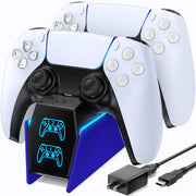 OIVO PS5 Controller Charger with Fast Charging AC Adapter, PS5 Controller Charging Station Stand for PlayStation 5, Docking Station Replacement for PS 5 Accessories Kits