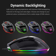 Redragon M801 Wireless Gaming Mouse, RGB Gaming Mouse with MMO 9 Programmable Macro Editing Buttons, UP 16000 Adjustable DPI, Rapid Fire Button for Game, Windows,PC - Wireless, Black