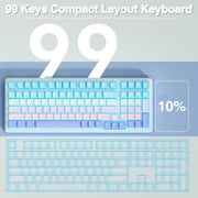 AULA F99 Wireless Mechanical Keyboard,Gasket Structure Hot Swappable Custom Keyboard,RGB Backlit,Creamy Sound,Side Printed PBT Keycaps,2.4GHz/USB-C/BT5.0 Computer Gaming Keyboards