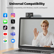 Acer 4K Webcam for PC/Mac with All-Metal Unibody Sculpted, Sony 1/2" Sensor, PDAF, 2 Noise Reduction Mics, Privacy Cover for Switch 2/Zoom/Teams/Facetime/YouTube/Google Meet