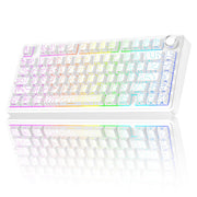 AULA F75 Pro Wireless Mechanical Keyboard,75% Hot Swappable Custom Keyboard with Knob,RGB Backlit,Pre-lubed Reaper Switches,Side Printed PBT Keycaps,2.4GHz/USB-C/BT5.0 Mechanical Gaming Keyboards