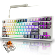 TECWARE Phantom+ Elite 87 Key RGB Mechanical Gaming Keyboard | 3-Mode Wireless Bluetooth 5.0, 2.4GHz & USB-C Wired | Hot-Swappable 5-Pin | Double-Shot PBT Keycaps | Wraith Brown Switch - Black