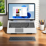 Arteck 2.4G Wireless Keyboard Stainless Steel Ultra Slim Keyboard for Computer/Desktop/PC/Laptop/Surface/Smart TV and Windows 11/10 / 8/7 / Vista/XP Built in Rechargeable Battery