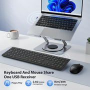 TECKNET Wireless Keyboard Rechargeable 2.4G Ultra-Slim, Comfortable Typing