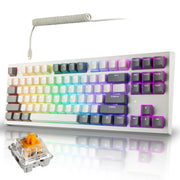 TECWARE Phantom+ Elite 87 Key RGB Mechanical Gaming Keyboard | 3-Mode Wireless Bluetooth 5.0, 2.4GHz & USB-C Wired | Hot-Swappable 5-Pin | Double-Shot PBT Keycaps | Wraith Brown Switch - Black