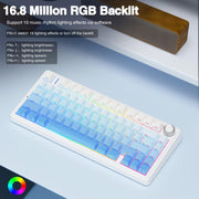 AULA F75 Pro Wireless Mechanical Keyboard,75% Hot Swappable Custom Keyboard with Knob,RGB Backlit,Pre-lubed Reaper Switches,Side Printed PBT Keycaps,2.4GHz/USB-C/BT5.0 Mechanical Gaming Keyboards