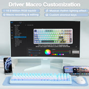 AULA F99 Wireless Mechanical Keyboard,Gasket Structure Hot Swappable Custom Keyboard,RGB Backlit,Creamy Sound,Side Printed PBT Keycaps,2.4GHz/USB-C/BT5.0 Computer Gaming Keyboards