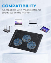 havit HV-F2056 Laptop Cooling Pad for 15.6-17 Inch Laptops, Black