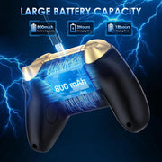 Moonag Wireless PC Controller with Hall Effect Joystick, 2.4G Wireless & Wired 1000Hz Polling Rate, Turbo & Dual Vibration, RGB Lighting, Gaming Controller for PC/Switch/iOS/Android, Black