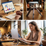 Magnetic Laptop Stand, 3-in-1 Foldable Aluminum Riser, Grey