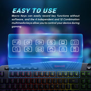 Redragon S101M-KS Gaming Keyboard and Mouse Wireless with Tri-Mode, RGB Keyboard and 4800 DPI Gaming Mouse, 10 Independent Multimedia Keys for Wins, PC, Computer, Wireless S101 Ideal for Gamer