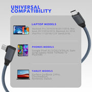 6 inch USB C to USB C Cable Right Angle, 0.5ft Short USB-C Cable 90 Degree