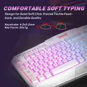 Redragon S101M-KS Gaming Keyboard and Mouse Wireless with Tri-Mode, RGB Keyboard and 4800 DPI Gaming Mouse, 10 Independent Multimedia Keys for Wins, PC, Computer, Wireless S101 Ideal for Gamer
