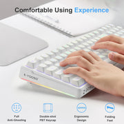HUO JI E-Yooso Creamy Mechanical Keyboard Wired, RGB Backlit, White