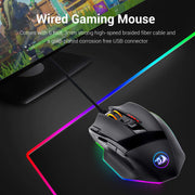 Redragon M801 Wireless Gaming Mouse, RGB Gaming Mouse with MMO 9 Programmable Macro Editing Buttons, UP 16000 Adjustable DPI, Rapid Fire Button for Game, Windows,PC - Wireless, Black