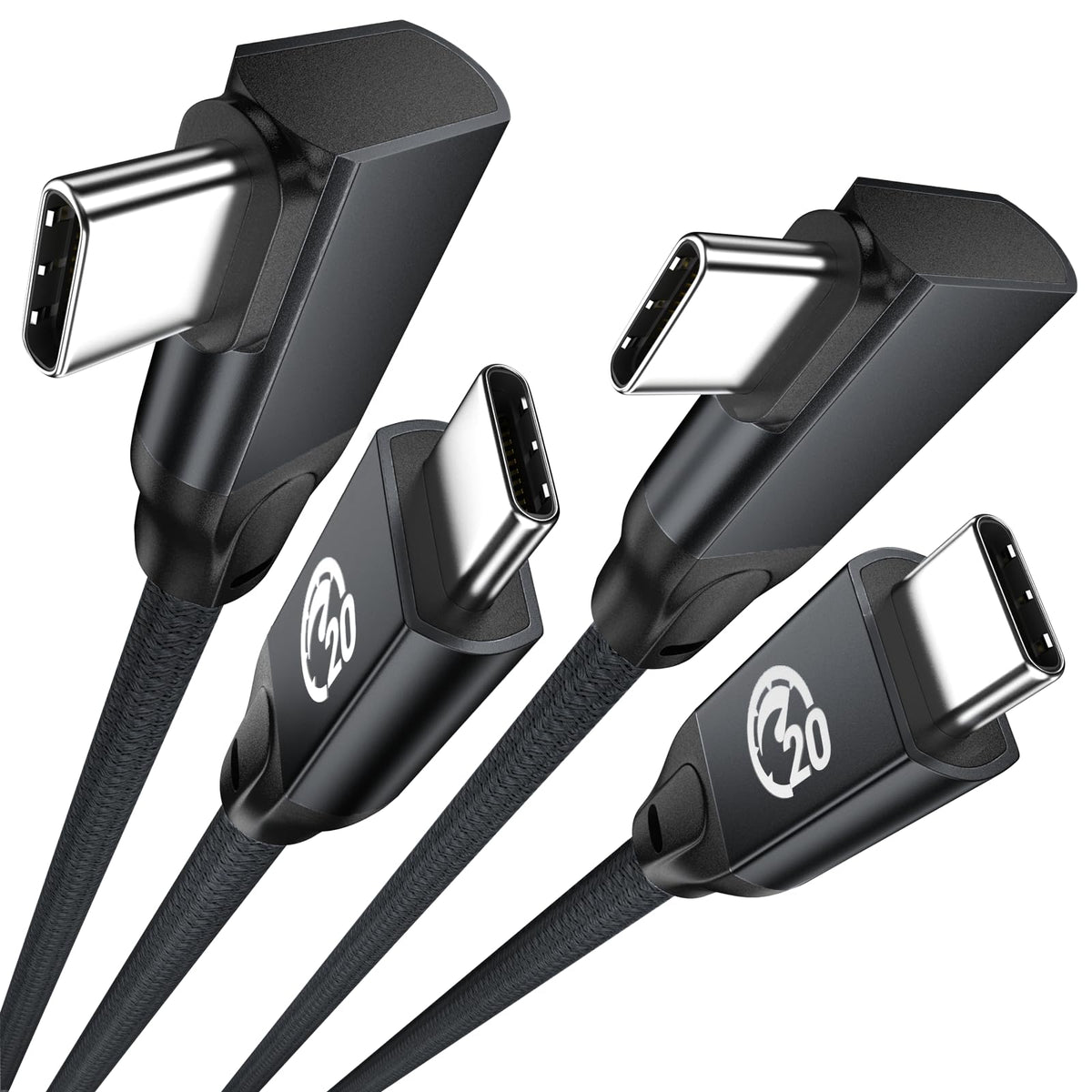 6 inch USB C to USB C Cable Right Angle, 0.5ft Short USB-C Cable 90 Degree