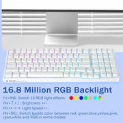 HUO JI E-Yooso Creamy Mechanical Keyboard Wired, RGB Backlit, White