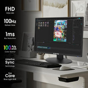 Sceptre 24-inch Prime Monitor Thin 1080p LED Monitor 99% sRGB 2x HDMI VGA Build-in Speakers, Machine Black (E248W-19203R 2025 Series)