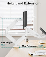 Dual Monitor Arm Desk Mount Fits Max 32 inch Screens, Holds 4.4 to 19.8lbs