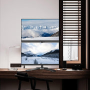 Suptek Dual LED LCD Monitor Stand up Desk Mount for 2 / Two Screens up to 32 inch Extra Tall 31.5" Pole Heavy Duty Fully Adjustable Stand Vertical Array (MD6802)