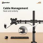 ERGOMAKER Dual Monitor Mount, Height Adjustable Swivel for 13-27" Screens